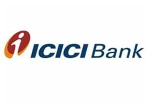 ICICI Bank logo featuring a stylized 'i' and the bank's name in blue text.