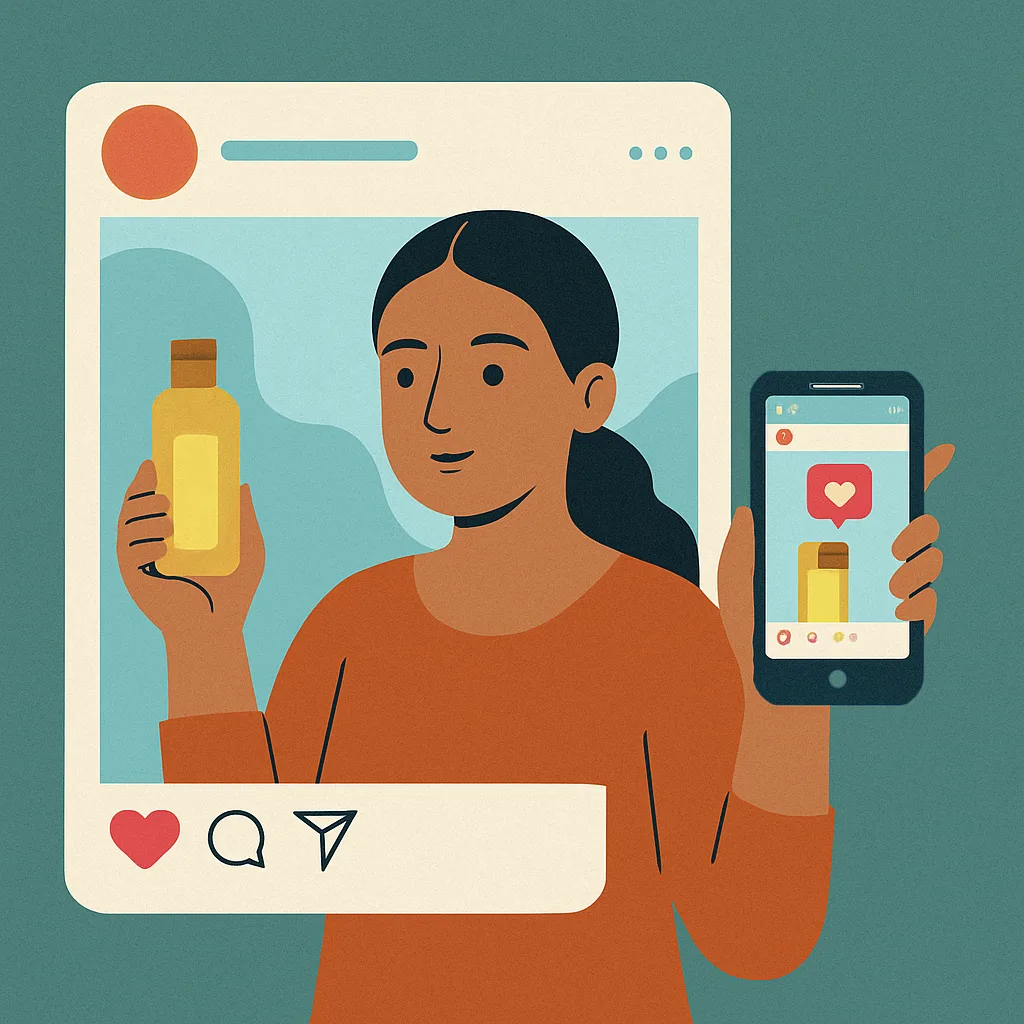 Marketing for Small businesses- owner promoting products on Instagram in India